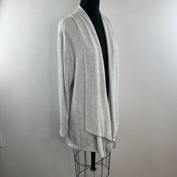 ATHLETA Pranayama Gray Restore Wrap Cardigan Sweater Stretch Drop Shoulder Sz 1X - Picture 3 of 8